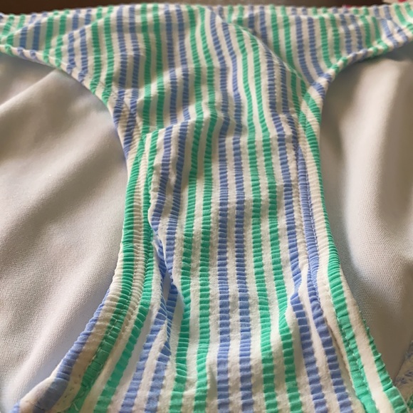 Junior’s Bottom Swimsuit Blue Green Striped - Picture 4 of 7